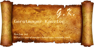 Gerstmayer Kasztor névjegykártya